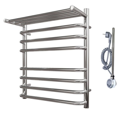 Полотенцесушитель электрический Point Нептун PN09156SPE П7 500x600 с полкой левый/правый, хром Полотенцесушитель электрический Point Нептун PN09156SPE П7 500x600 с полкой левый/правый, хром