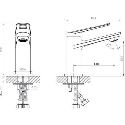 Смеситель для умывальника RUSH Socotra (ST1235-11) Смеситель для умывальника RUSH Socotra (ST1235-11)