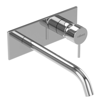 LEAF-BLI1-L-GM Смеситель для раковины встраиваемый, однорычажный, излив и ручка на единой площадке, длина излива 23 см, исполнение Gunmetal PVD LEAF-BLI1-L-GM Смеситель для раковины встраиваемый, однорычажный, излив и ручка на единой площадке, длина излива 23 см, исполнение Gunmetal PVD