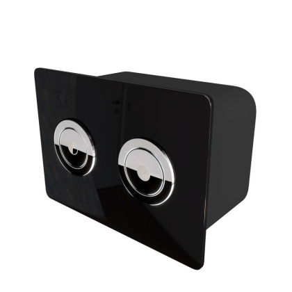 Клавиша смыва для пневматической инсталляции Point Венера, установка в стену, черный/хром, PN44072BC