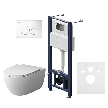 IS49001.111700 Комплект Инсталляция с клавишей Pro L Белый с подвесным унитазом Awe FlashClean с сид м/л IS49001.111700 Комплект Инсталляция с клавишей Pro L Белый с подвесным унитазом Awe FlashClean с сид м/л
