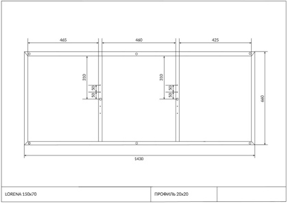 Рама для ванны LORENA 150 Рама для ванны LORENA 150