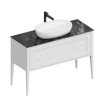 Тумба PLAZA Classic Neo напольная с ящиками 120, белая матовая PL.CN.120.1+1\WHT.M