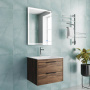 База под раковину Chiara 2D 600 подвесная, 2 выкатных ящика soft-close, C.Oak