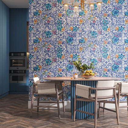 Обои виниловые Азулежу мотив, цветной