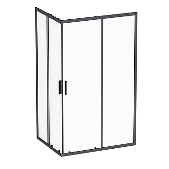 W93G-404-120290-BT Gem S Twin Slide 120x90. Душевое ограждение,120x90, профиль Черный мат., стекло п