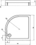 Душевой поддон Акватек 90 DP-0000003 с ножками полукруглый