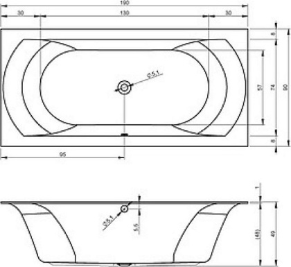 Акриловая ванна Riho Linares 190 см Акриловая ванна Riho Linares 190 см