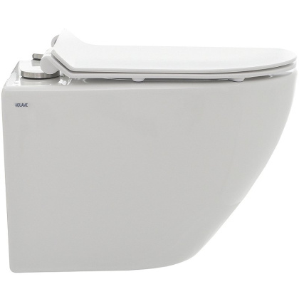 Унитаз подвесной безободковый AQUAme AQM2002 с крышкой-сиденьем микролифт, белый глянец