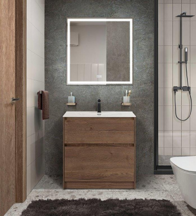 Тумба с раковиной напольная BelBagno KRAFT 39 70 Rovere Tabacco, раковина белая Тумба с раковиной напольная BelBagno KRAFT 39 70 Rovere Tabacco, раковина белая