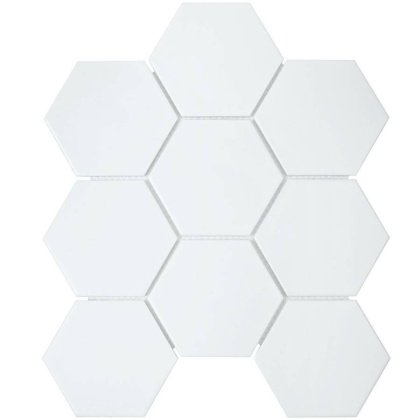 Керамическая мозаика, Hexagon Big White Matt 95x110, Geometry Керамическая мозаика, Hexagon Big White Matt 95x110, Geometry
