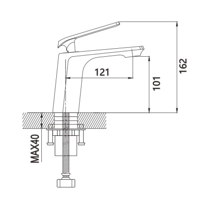 Смеситель для раковины латунь, черный S8001H Смеситель для раковины латунь, черный S8001H