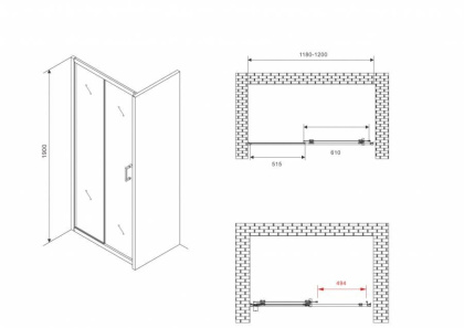 Душевая дверь ABBER Schwarzer Diamant AG301205