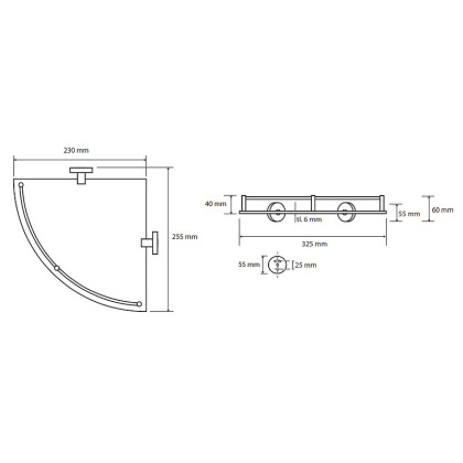 Полочка стеклянная угловая