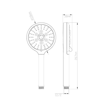 Душевая лейка OMNIRES RIBBON-RCR (хром/белая)