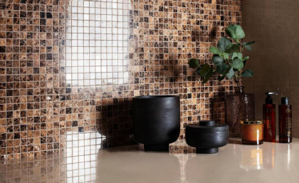 Мозаика натуральный мрамор DARK EMPERADOR POLISHED 20х20, Classic