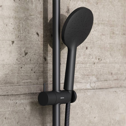 977000300 Jupiter, душ.система: верхн.душ 225 мм, ручн.душ 1 ф-ция 120 мм, штанга 1010 мм , Черный