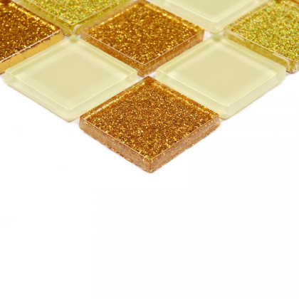 Мозаика стеклянная Shine gold (чип 4*25*25) 300*300(22шт.-1.98м2), м2 Мозаика стеклянная Shine gold (чип 4*25*25) 300*300(22шт.-1.98м2), м2
