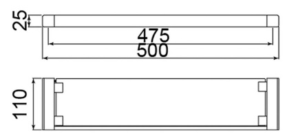 Полка стеклянная Timo Selene 17072/17 золото матовое