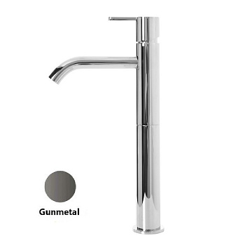 LEAF-LC2-L-GM Смеситель для накладной раковины однорычажный, с донным клапаном, исполнение Gunmetal PVD LEAF-LC2-L-GM Смеситель для накладной раковины однорычажный, с донным клапаном, исполнение Gunmetal PVD