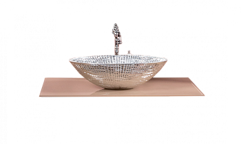 Столешница стекло 80см прямая CAPPUCINO