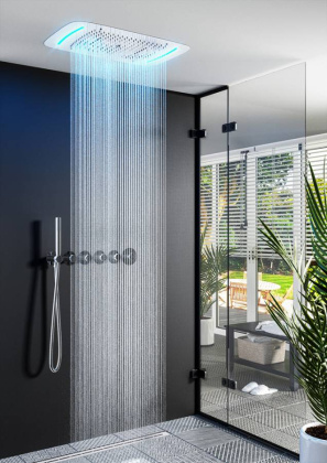 Душевая система Timo Saona SX-2319/18SM скрытого монтажа с термостатом, черное золото