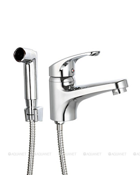 OneLife P01-022cr Полимерный смеситель для раковины с гигиеническим душем, цвет: хром