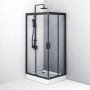 W90G-404-100280-BT Gem душ.ограждение 100х80 прям.,стекло прозрачное, профиль Черный мат.,без поддон