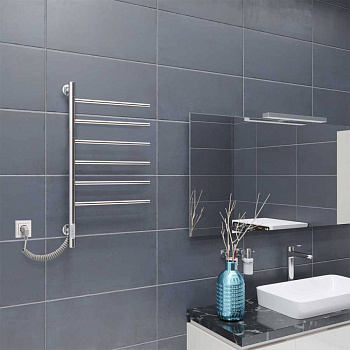 Полотенцесушитель электрический Vincea VTD-1S2CE 43х80, хром, таймер Полотенцесушитель электрический Vincea VTD-1S2CE 43х80, хром, таймер