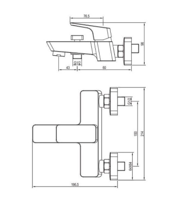 Смеситель для ванны с душем Aquanet Gotic AF440-20B Смеситель для ванны с душем Aquanet Gotic AF440-20B
