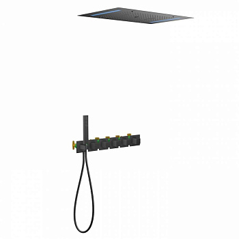 Душевая система Timo Petruma SX-5229/03SM скрытого монтажа с термостатом, черная матовая