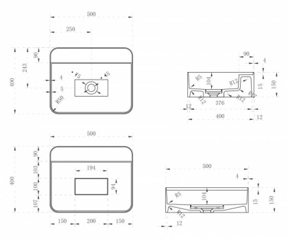 Раковина подвесная ABBER Stein AS2626 белая матовая Раковина подвесная ABBER Stein AS2626 белая матовая