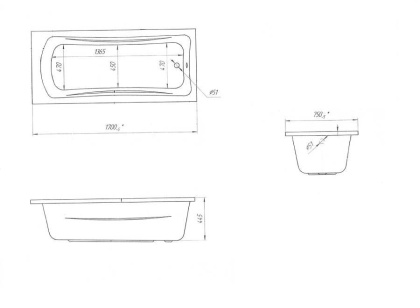 Акриловая ванна 1Marka Prime 170х75 01пра1775 Акриловая ванна 1Marka Prime 170х75 01пра1775