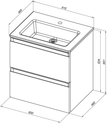 Тумба под раковину Allen Brau Eclipse 60 1.E1001.WM белый матовый