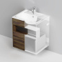 База под раковину с нишей и 1 ящиком универсальная, 70х60,8х49,2 см, коричневая, M8FFUX0601OF