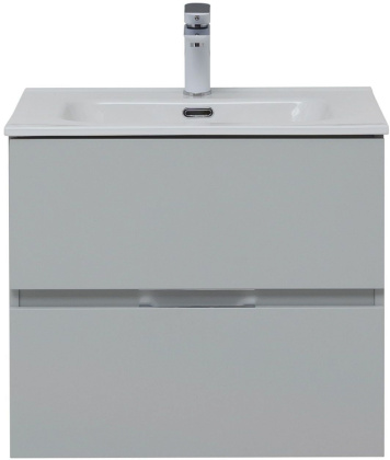 Тумба с раковиной Aquanet Алвита New 60 2 ящика, серый