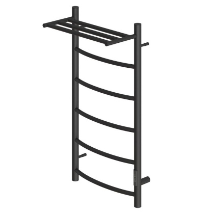 Полотенцесушитель электрический Point Афина PN04848PB П5 400x800 с полкой, диммер справа, черный Полотенцесушитель электрический Point Афина PN04848PB П5 400x800 с полкой, диммер справа, черный