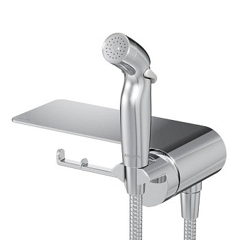 F0H8F900 Func, гигиенический набор со смесителем Для душа с полкой, Хром, шт.