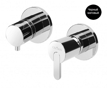 LEAF-VDIM3-L-NOP Встраиваемый однорычажный смеситель на 3 выхода, исполнение Чёрный матовый