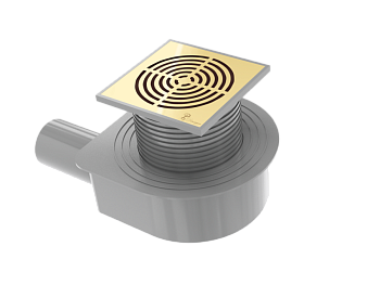 Душевой трап SMART DESIGN 15x15 cm, нерж.сталь МАТ. ЗОЛОТО