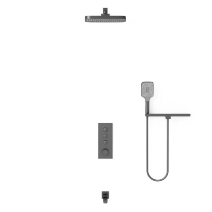 Душевой комплект VSFW-431T1RGM встраиваемый, термостатический, 3 режима, вороненая сталь