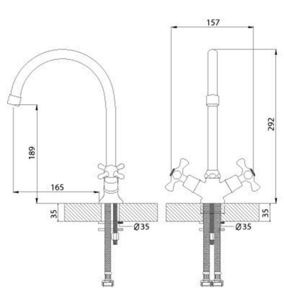 Смеситель Rossinka Н02-72 для кухни Смеситель Rossinka Н02-72 для кухни