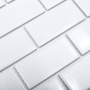 Керамическая мозаика Brick White Glossy 45x95, Brick & Metro