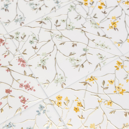 Декор VT\C456\5009 Весна 7 зеленый/белый 20см*20см*6,9мм (1уп/10шт/)матовый, шт