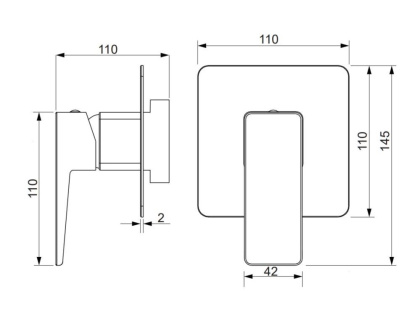 Смеситель для душа скрытого монтажа OMNIRES PARMA PM7445BL (черный BLM)