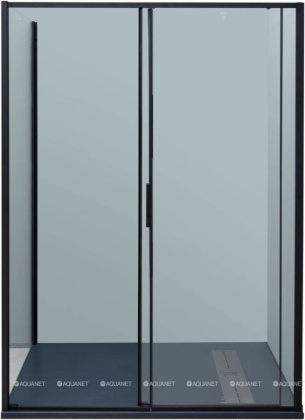 Боковая стенка Aquanet Pleasure Evo 800 AE65-F80-BT профиль черный, прозрачное стекло