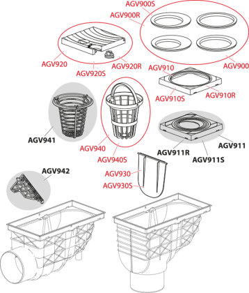 Ливнеотвод 300×155/110 мм, сток – боковой, черный