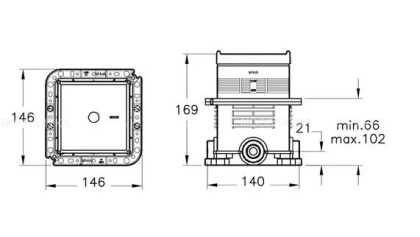 Набор встроенной душевой системы Origin,
матовый черный