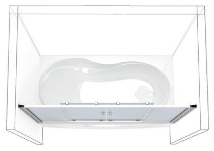 Шторка для ванны Aquanet AQ5 150, узорчатое стекло