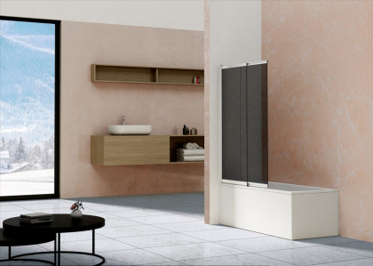 Душевая шторка на ванну VSB-1E100CG, 1000*1450, хром, стекло тонированное